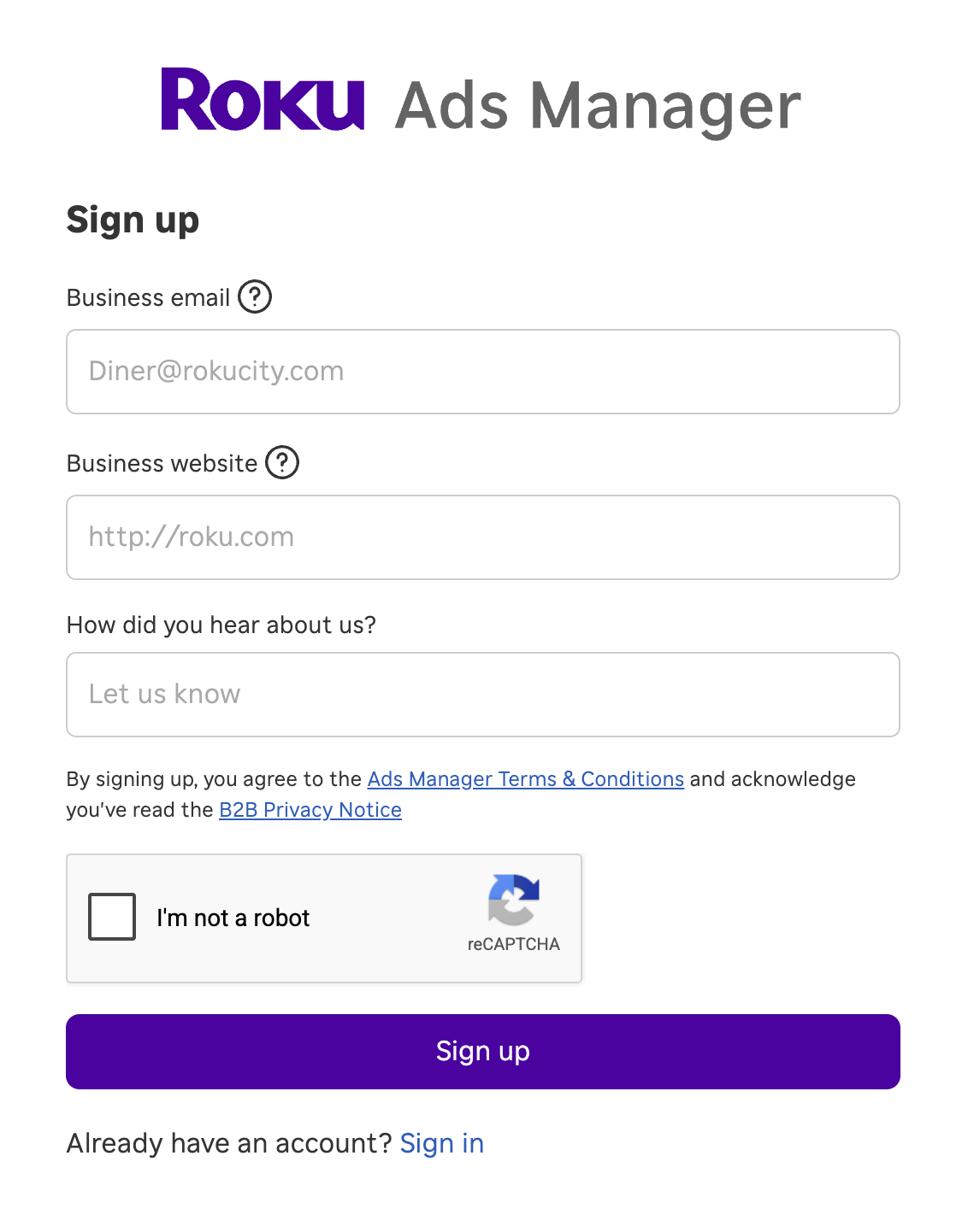ADM Sign up