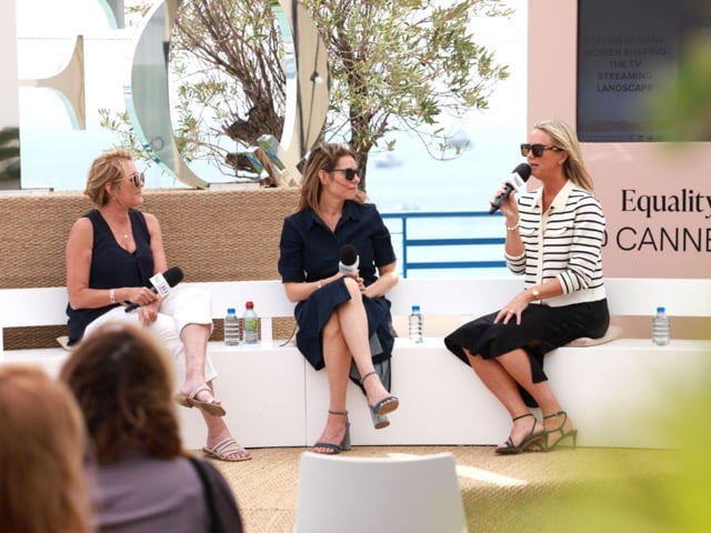 Alison Levin of Roku on stage talking about representation of women on streaming