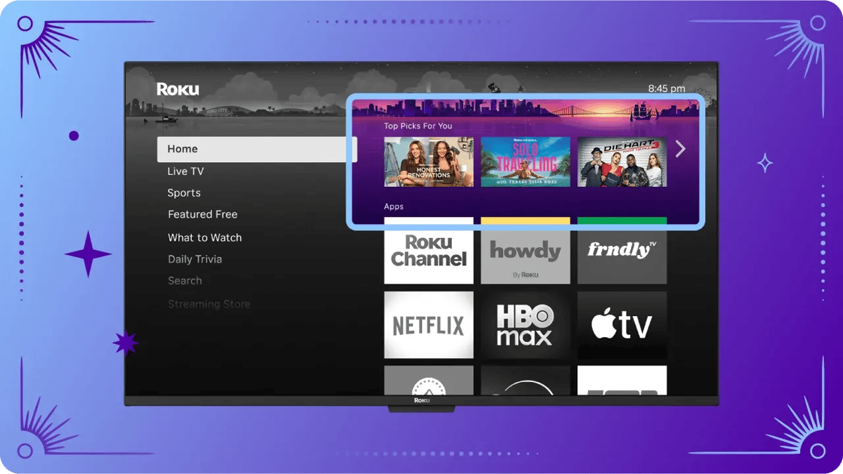 Roku home screen Roku home screen