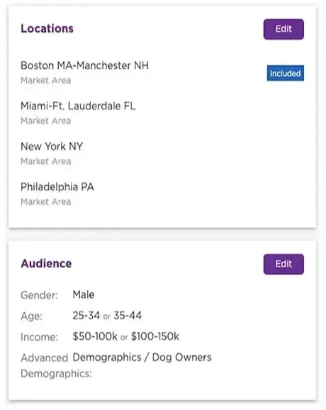 Audience and Location Step Screenshot